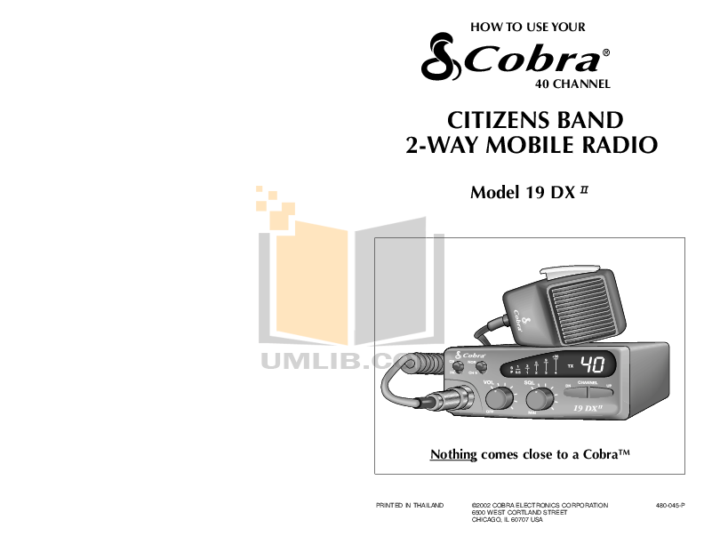 Download free pdf for Cobra 19 Ultra III 2way Radio manual